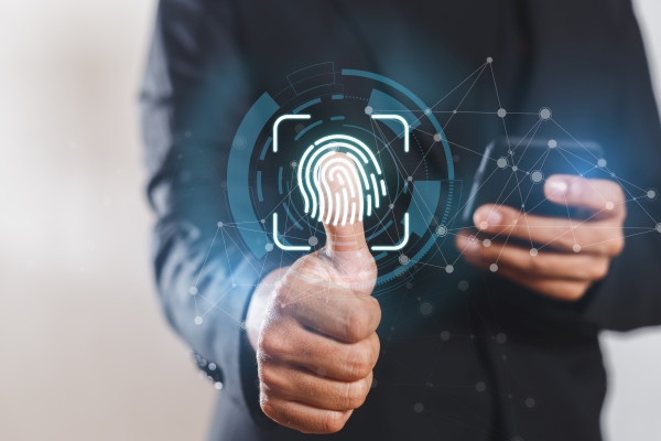 thumb-print-man-in-black-on-background